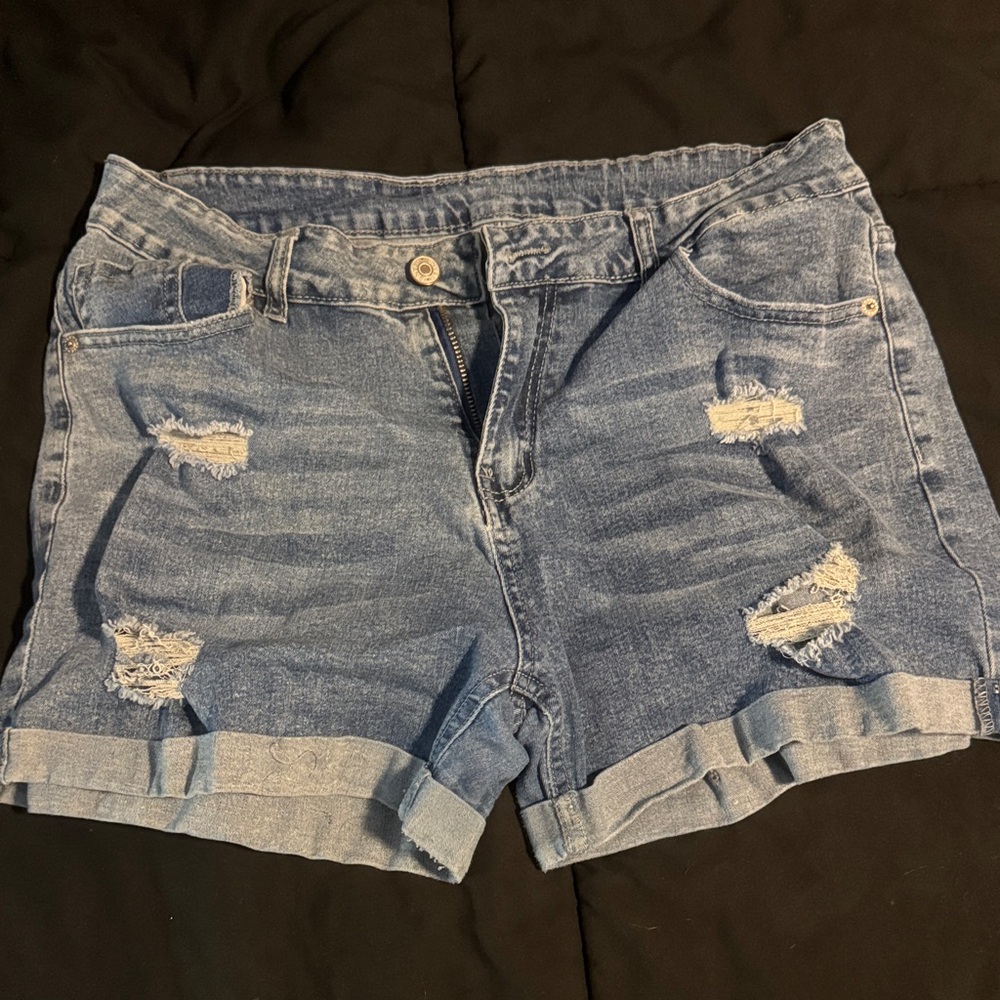 Denim Distressed Women Shorts